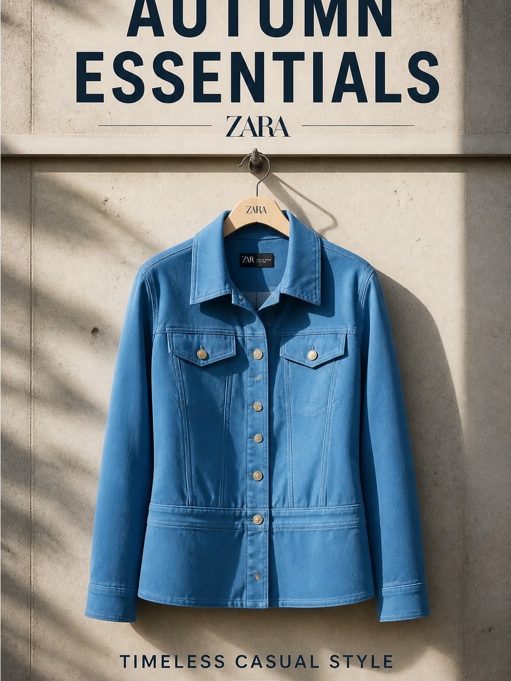 ZARA Blue Button-Front Jean Jacket